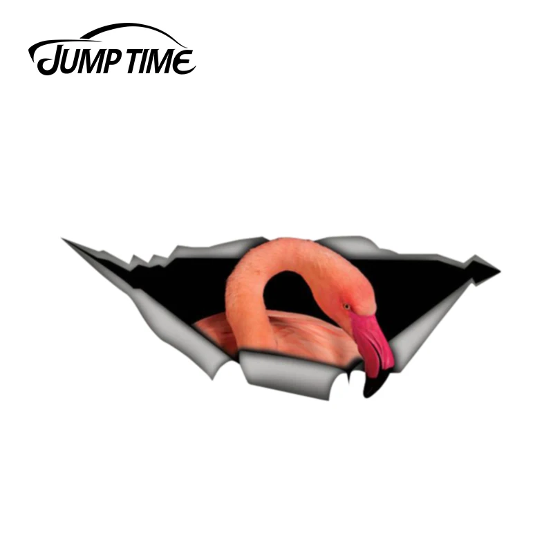 Время скачка 13 см x 4 8 Фламинго Автомобильная Наклейка 3D Pet графическая Виниловая