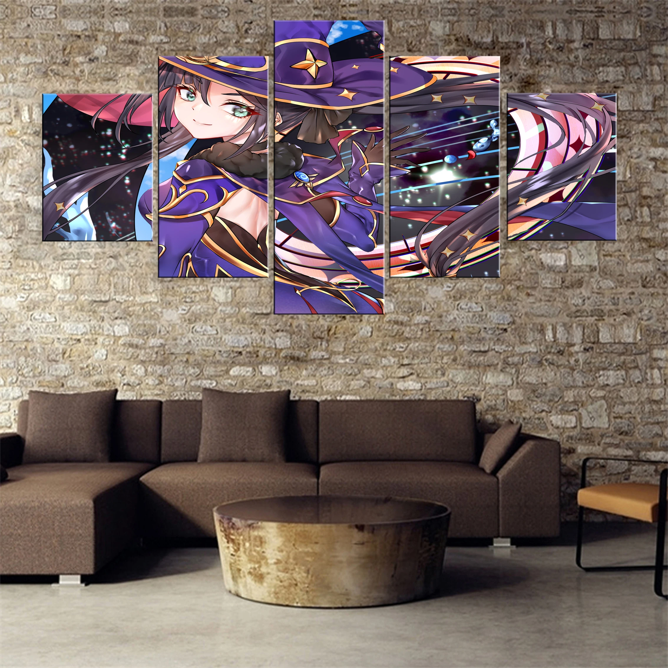 

Genshin Impact Game 5 Pieces Canvas Paintings Modern Oil Decor Picture Wall Home Printed Framework Modular