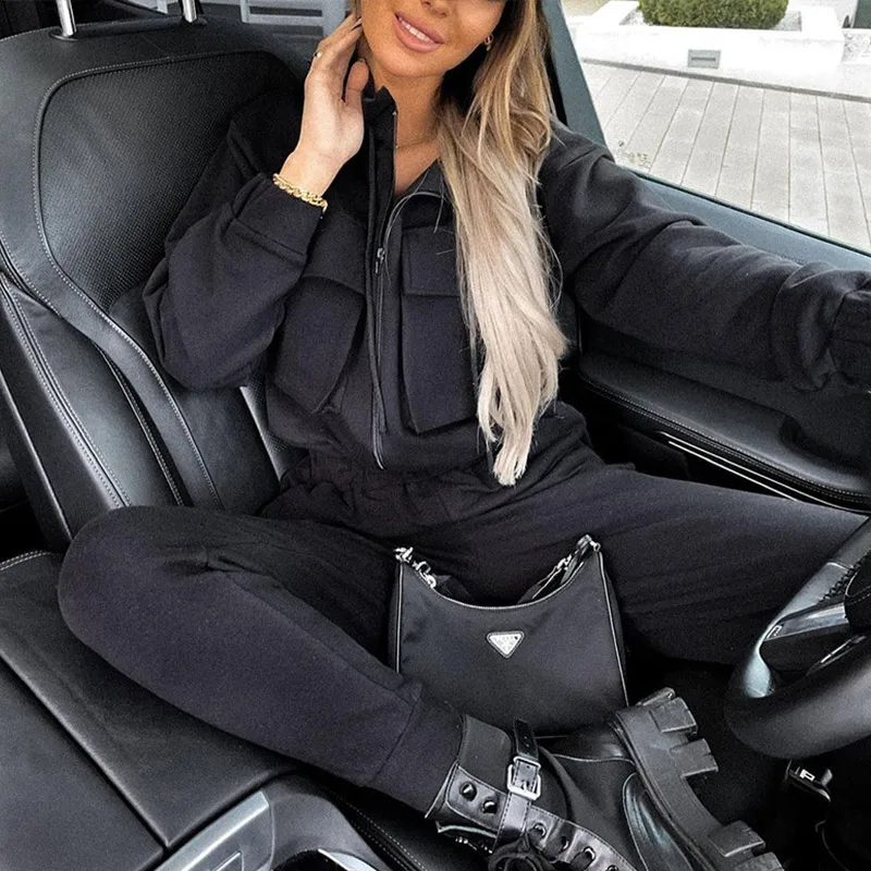 Женские повседневные комплекты из двух предметов модные флисовые теплые костюмы