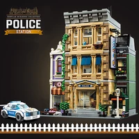 moc legoingly creator street view set building blocks expert police station model diy brick construction toys for children gifts