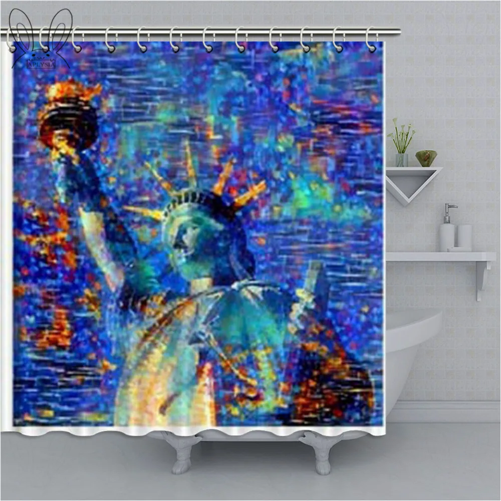New York Vintage Bathroom Curtain Waterproof polyester Fabric Bath Shower For Printing Sets | Дом и сад