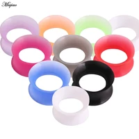 miqiao 20pcs silicone flexible ear flesh tunnel plug piercing mixed color earlet gauges expander fashion piercing body jewelry