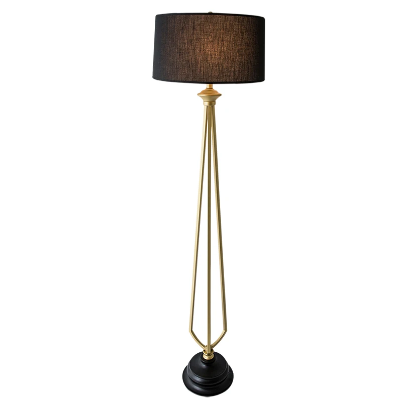 

Floor lamp living room bedroom art vertical table lamp study simple golden iron art American country floor lamp