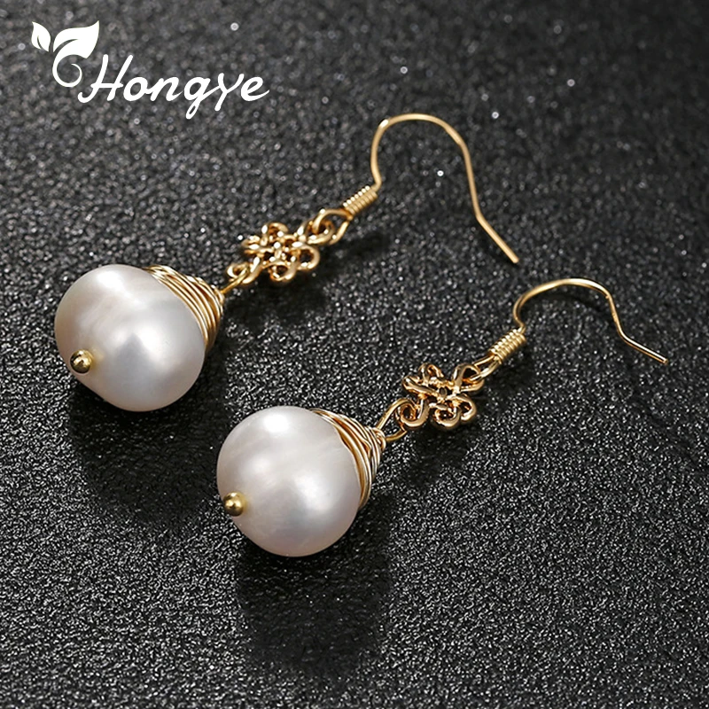Новое поступление 1 Пара висячие серьги с натуральным жемчугом Серебро 925 Металл