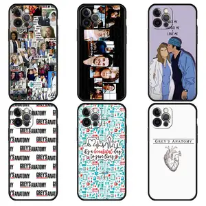 cute grey is anatomys black cover for apple iphone 11 13 12pro 7 8plus xr x cell phone case xs 6s 5s se soft celular casing free global shipping