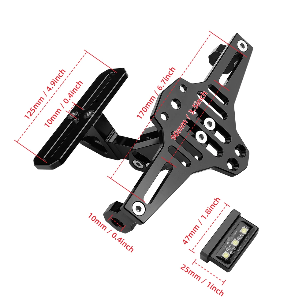 

Motorcycle License Plate Mount Holder Universal For BMW R1200GS Z750 R3 For cbr600rr GXSR 600 K 1600 Rear License Holder Bracket