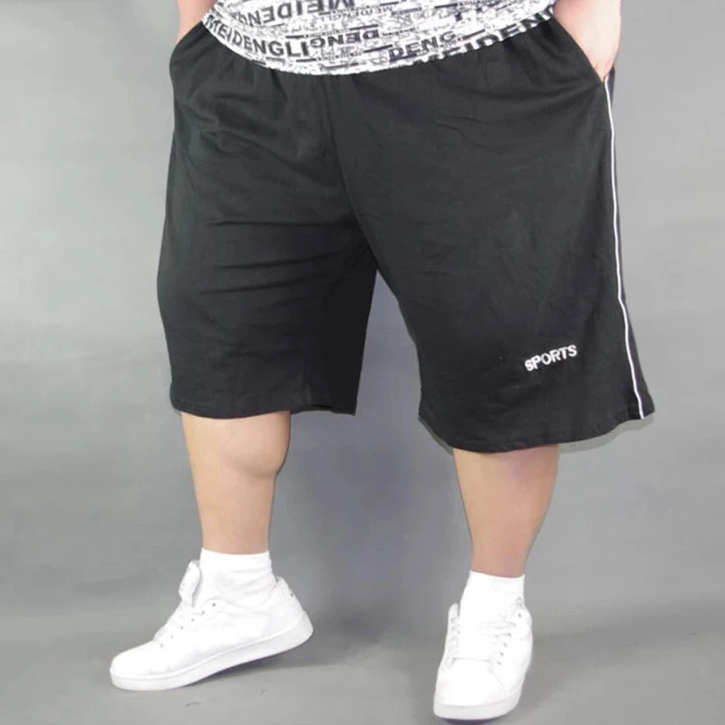 

Men's Plus Size Shorts Plus Size Waist Summer Large Elastic Sports Casual Loose Large Size Black Shorts