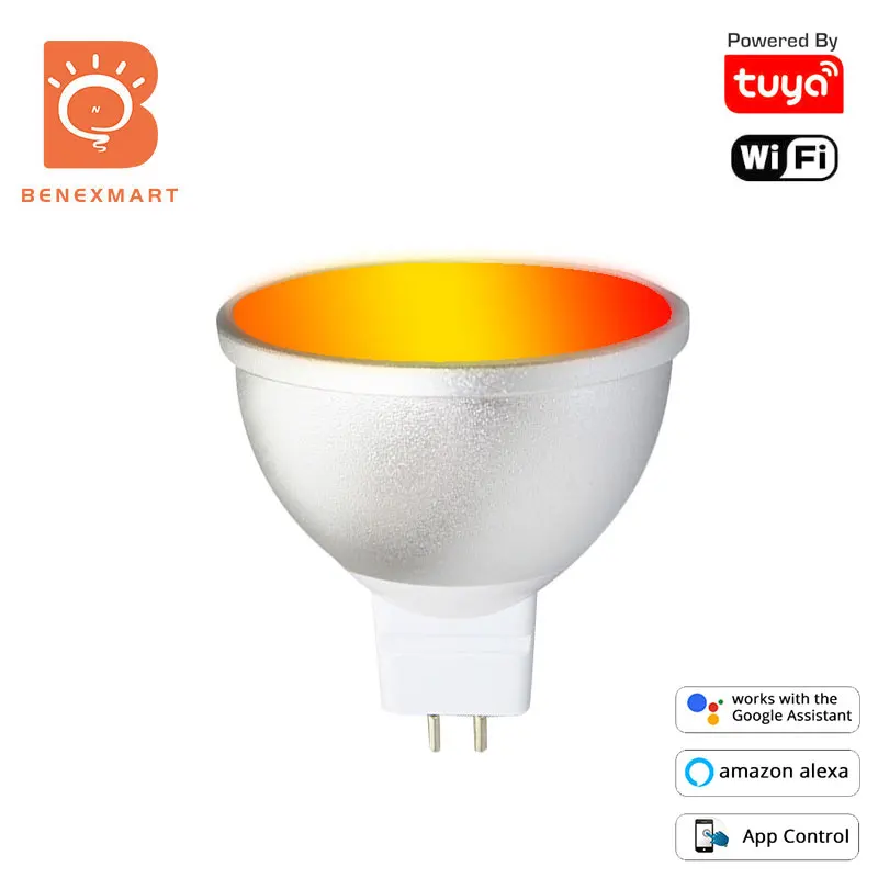 Светодиодные лампы Benexmart MR16 12 В RGBW Smart Gu5.3 WiFi диммер лампа Tuya Alexa Google Home 5 Вт точечное