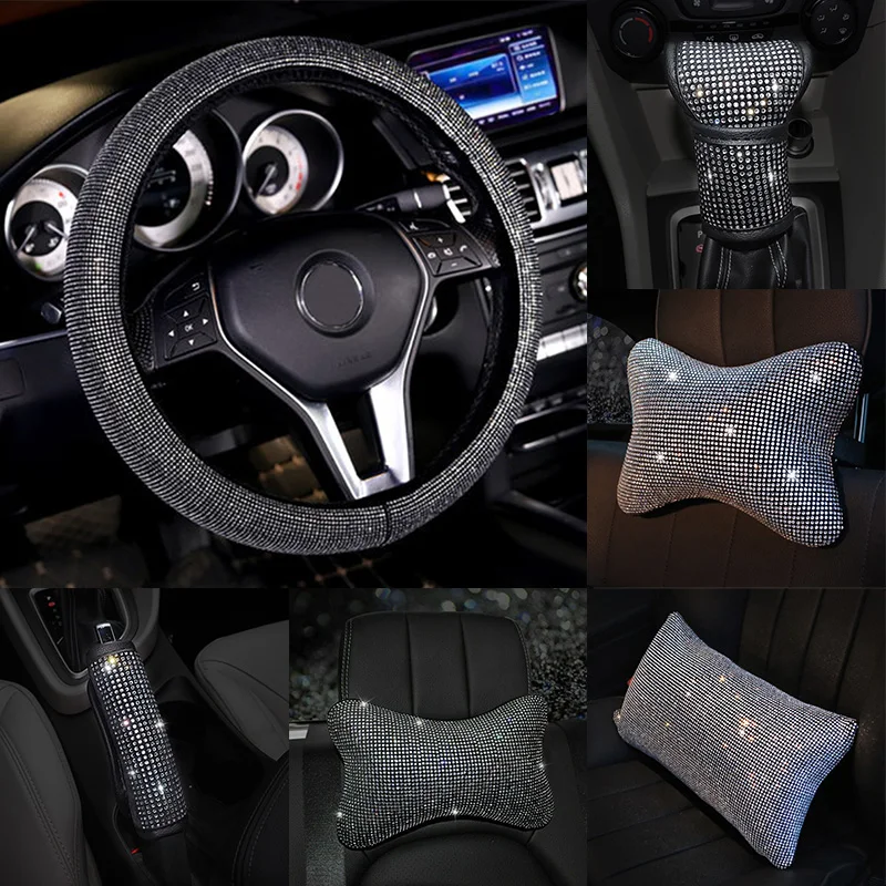 Привет универсальные стразы аксессуары для салона автомобиля чехол рулевого