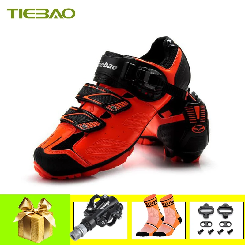 Tiebao Pro велосипедная обувь mtb spd педали горный велосипед для мужчин и женщин zapatillas ciclismo самоблокирующиеся спортивные велосипедные кроссовки - Цвет: pedals for 1407 O