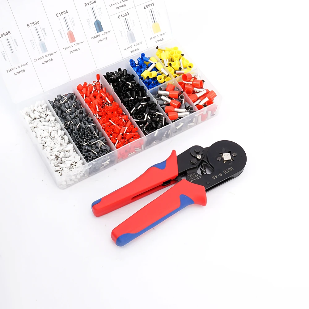 

1800Pcs Insulated Crimper Tubular Wire Terminal Electrical Tube Ferrule Crimping Wire Connector 0.08-10mm AWG23-7 crimp terminal