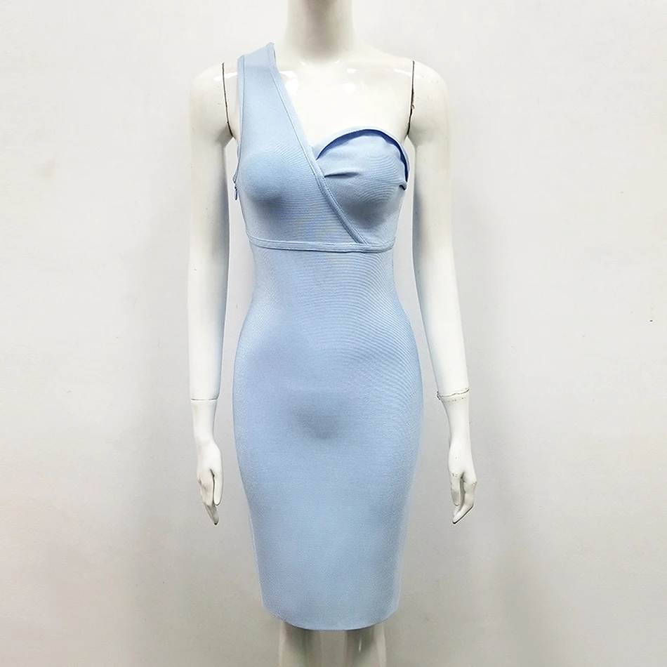 2019 летнее Новое Женское легкое Бандажное платье голубого цвета сексуальное