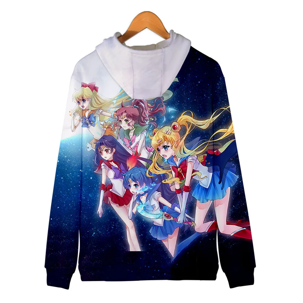 

Sailor Moon Zipper Jacket Women Sweatshirt Hooded Jacket Coat Anime Fashion Clothes