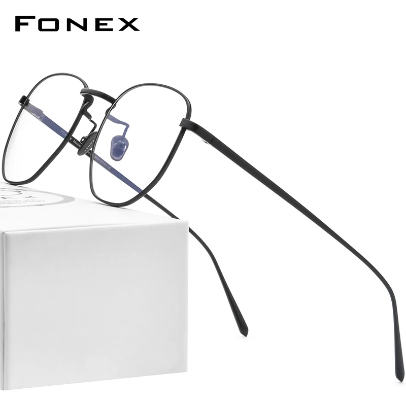 

FONEX Pure Titanium Glasses Frame Men Myopia Optical Prescription Oversize Eyeglasses Frame Women New Gold Polygon Eyewear 8518