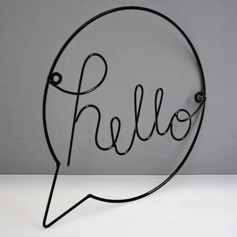 Простой железный художественный Декор Hello в скандинавском стиле настенное