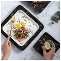 steak square tableware set marble western food plate ceramic plate sushi dessert tray square tableware set plates and dishes