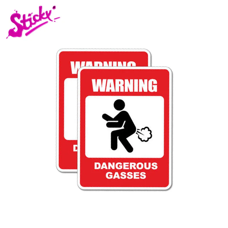 

STICKY Personality Warning Car Sticker Dangerous Gasses Waterproof Sunscreen Waterproof Sunscreen Vinyl Sticker