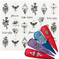 art nail sticker lining abstract face durable paper nail art transfer slider for girls