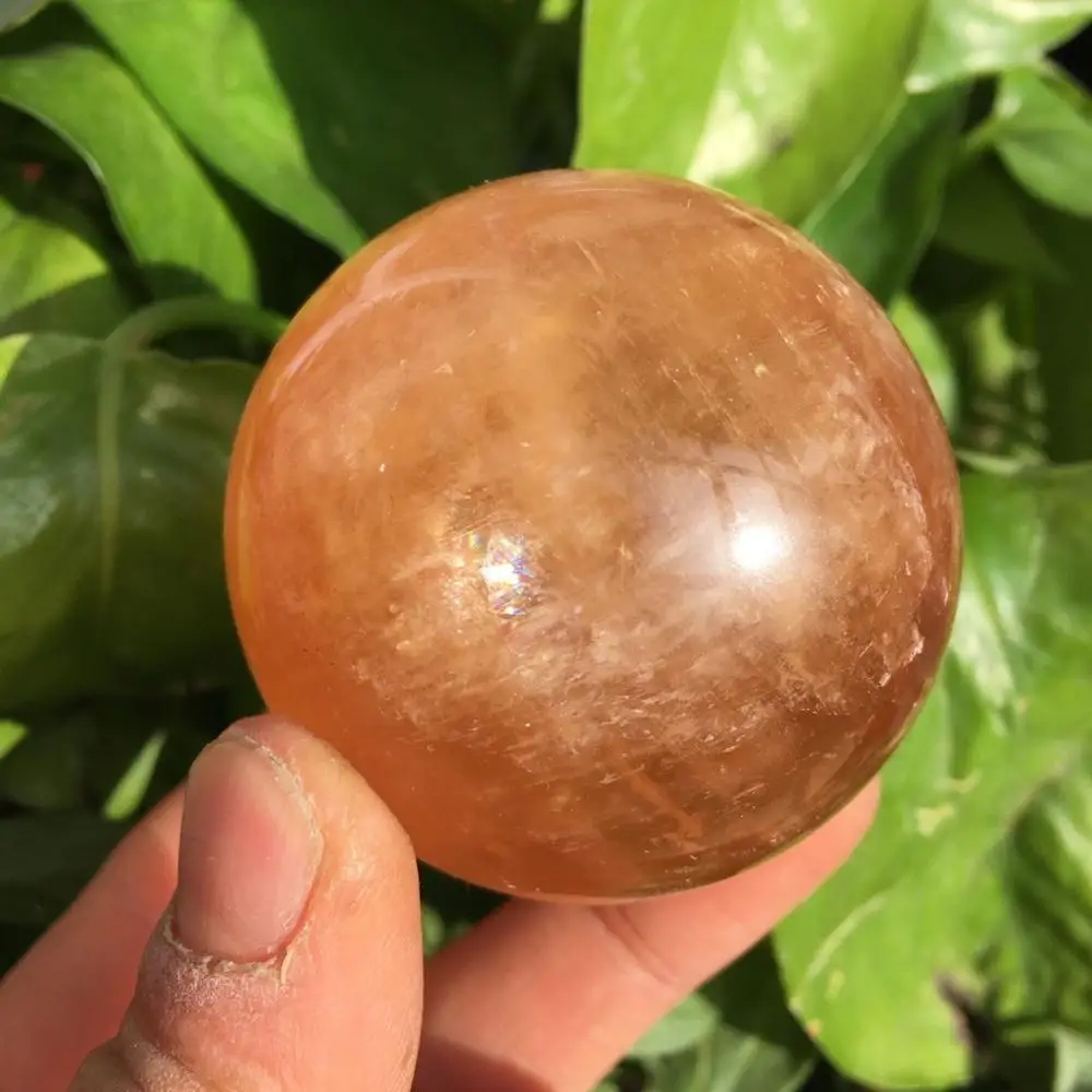 50 55 мм + натуральный цитрин Кальцит кварц кристалл шар целебный Gemston|Камни| |