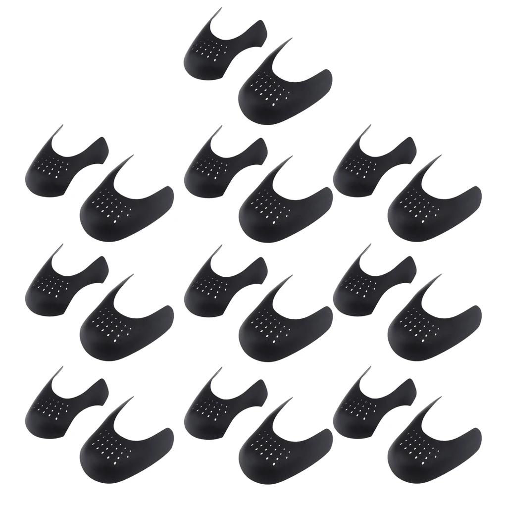 

20pcs/set Unisex Black Protectors, Toe Box Decreaser, Anti Crease Wearable Inserts