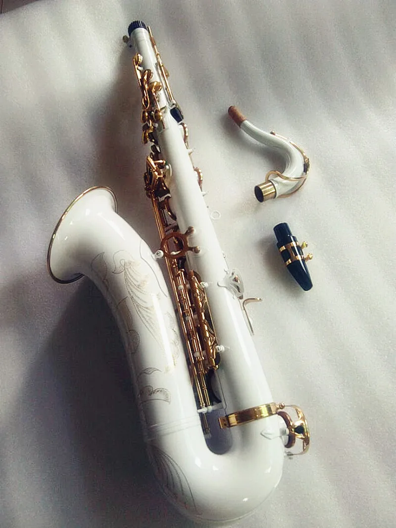 Новые высококачественные музыкальные инструменты тенор саксофон белый полный