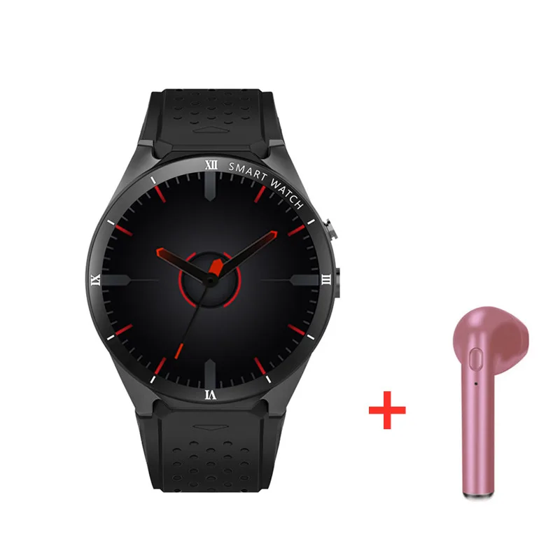 add headset Kingwear Смарт часы KW88 pro Android 7,0 1 Гб оперативной памяти, 16 Гб встроенной памяти, gps Фитнес отслеживание сердечного ритма MP3/MP4 плеер Смарт-часы для мужчин женщин pk X200 - Цвет: add headset