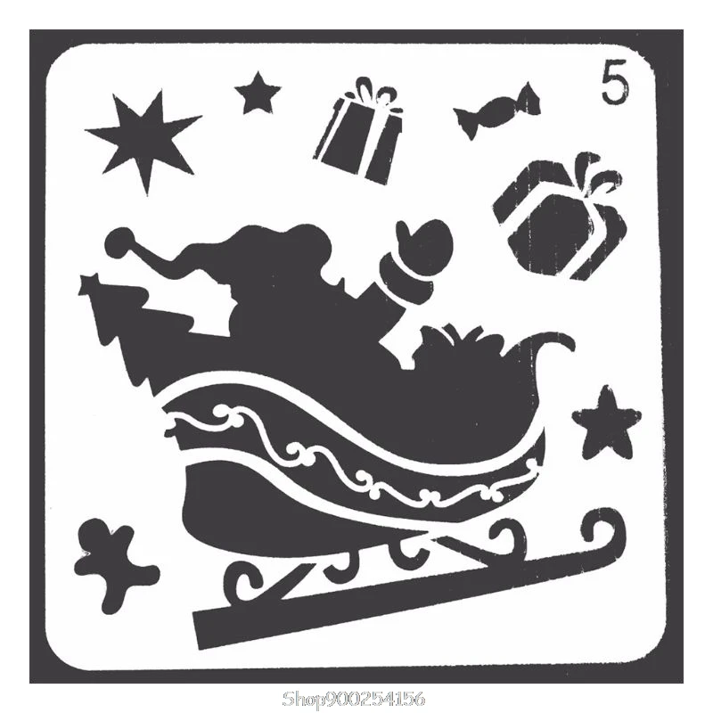 

Christmas Stencils Template Reusable Plastic Craft for Art Drawing Painting Spraying Window Glass Door Car Body O19 20 Dropship