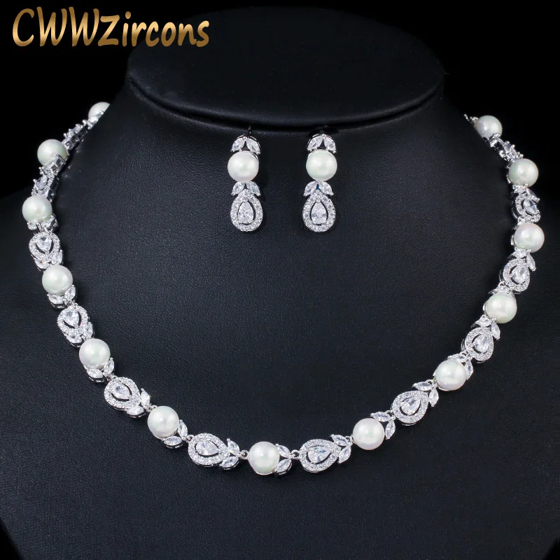CWWZircons роскошный большой круглый лист кубический циркон ожерелье свадебные
