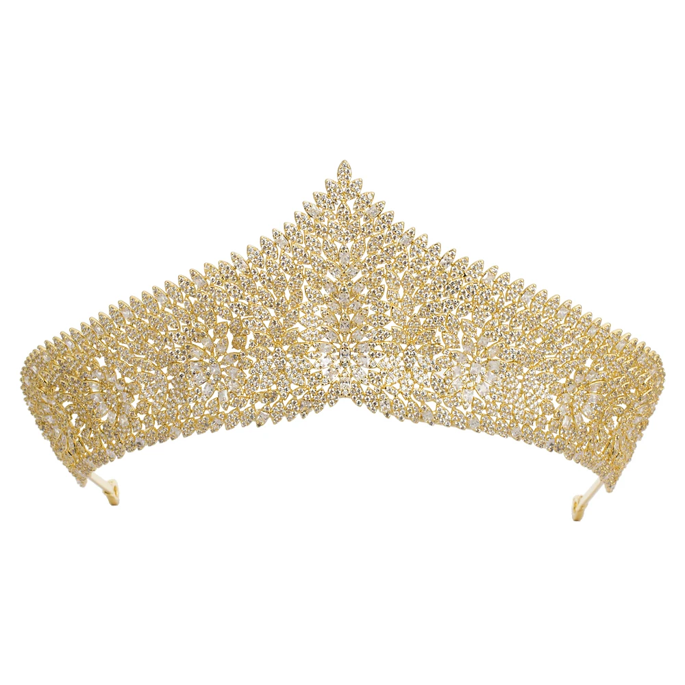 

Tirim Full Crystal Crowns Cubic Ziron Tiaras Zirconia Headband for Girls or Women Dubai Birthday Party Wedding Prom Bridal
