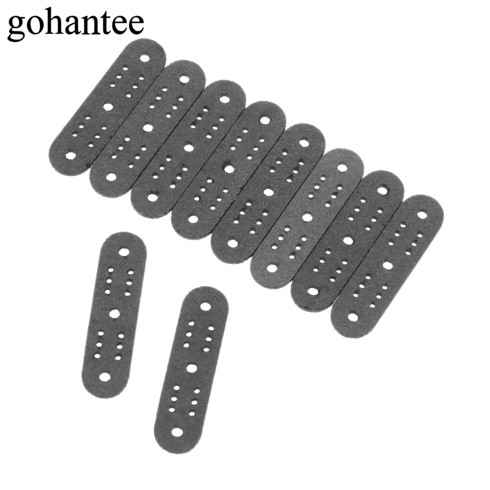 

10Pcs Microfiber Leather Slingshot Pouches Muiti-Hole Outdoor Hunting Sling Shots Catapults Accessories Gray Pouches 55x15x15mm