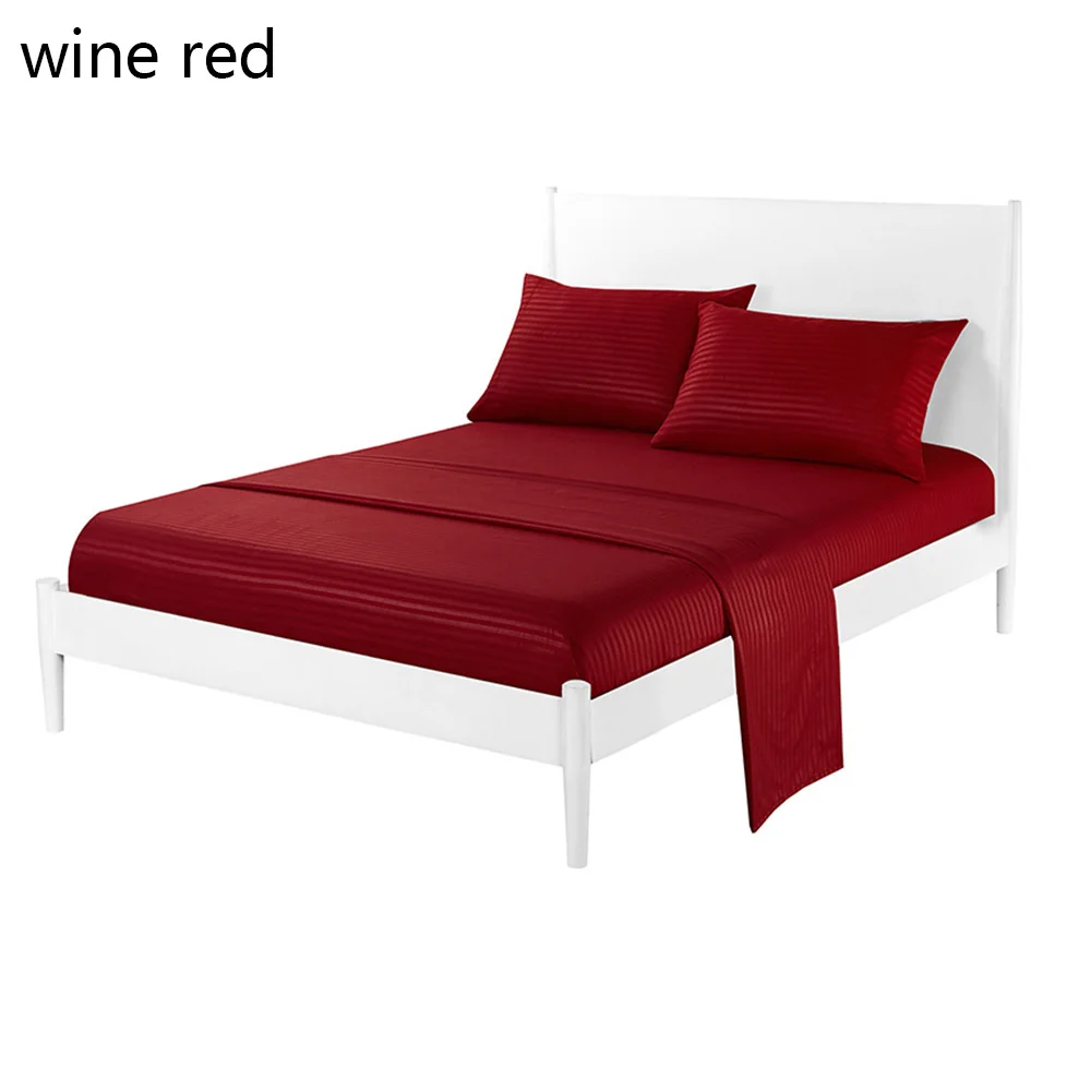 Набор постельного белья из микрофибры набор 4 простыней в полоску с наволочкой