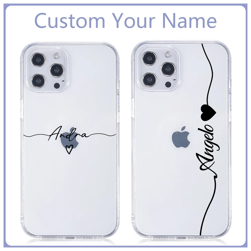 

Custom Name For iPhone 11 case 7 8 Plus 11 Pro Max SE 2020 Transparent Cover Girl Gift Silicone Funda 12 Mini X XS XR 6 6s DIY