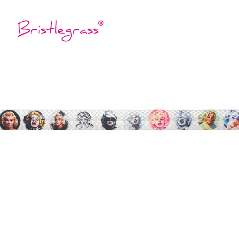 Оптовая продажа 50 ярдов 5/8 дюйма 15 мм Принт Мэрилин Монро эластичная атласная