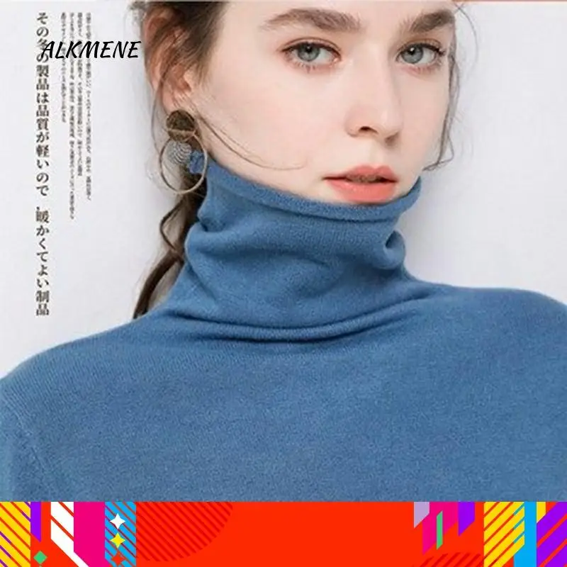 Женский кашемировый свитер с высоким воротником осенне-зимний новый вязаный