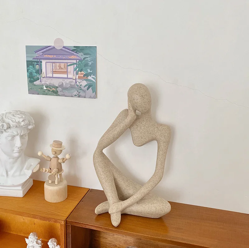 

Creative Geometric Figurine Abstract Figure Art Resin Handmade Simple Figurine Nordic Modern Decoracion Hogar Home Decor DE50XBJ