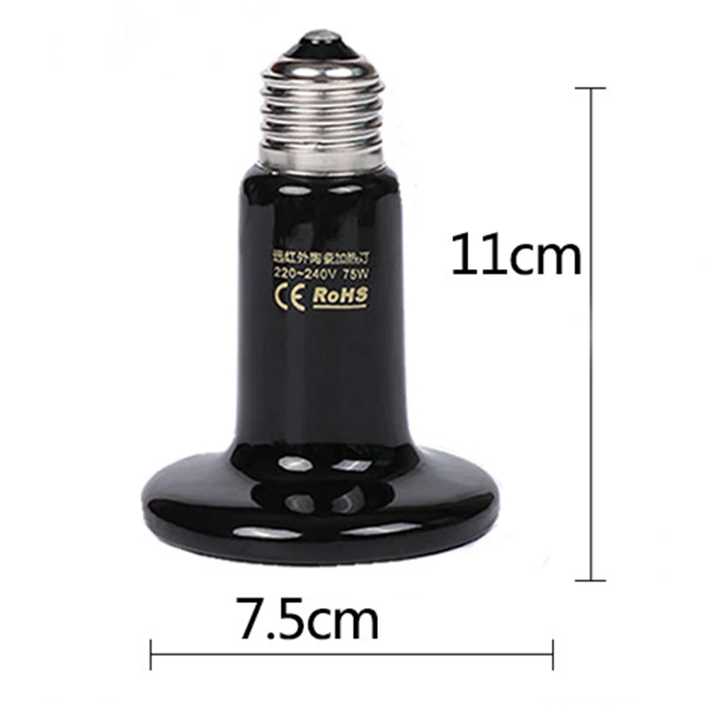 

Pet Heating Light Bulb Infrared Black Ceramic Emitter Heat Lamp Bulb For Reptile Animals Heater Brooder Chocadeira Ceramic Heat