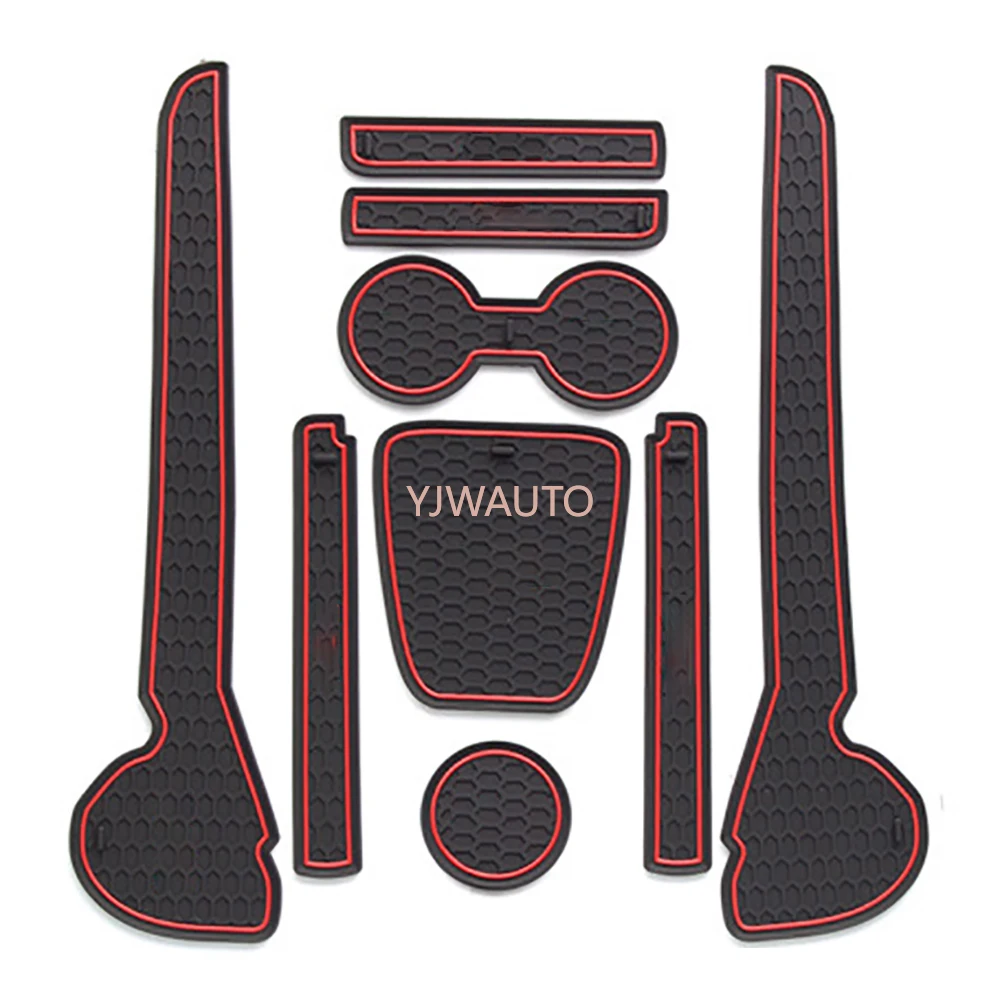 

Door Slot Mat for VW POLO GTI Gate Groove Cushion Car Door Rubber Cup Holder Mats Anti-slip Carpets Position