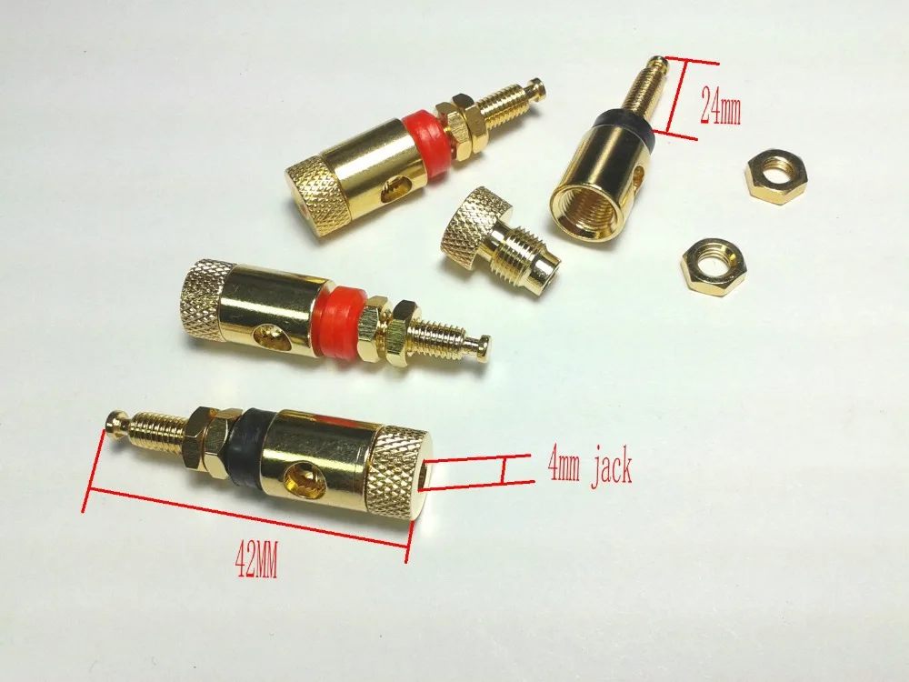 20 шт. позолоченный латунный для аудио динамик 4 мм разъем типа &quotбанан&quot