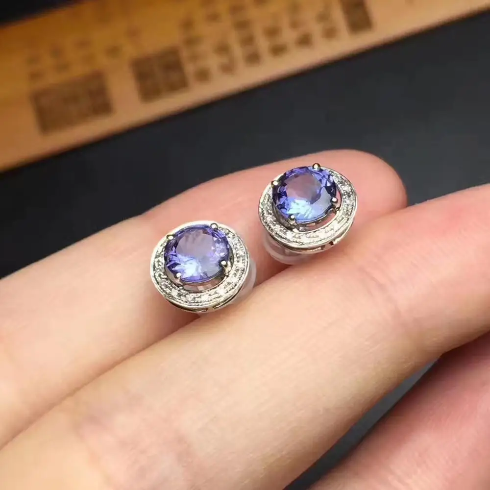 Модные серьги бесплатная доставка натуральные и настоящие anzanite из стерлингового