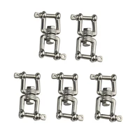 5pcs 304 stainless steel double jaw jaw swivel shackle 4mm 5mm 6mm 8mm 10mm for marine boat anchor chain stainless swivel