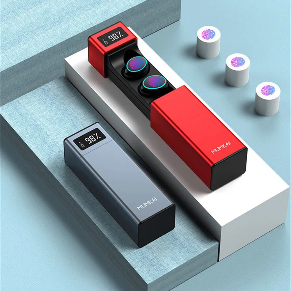 AKEY отпечатков пальцев сенсорное управление беспроводной Bluetooth 5 0 наушники TWS HiFi 6D