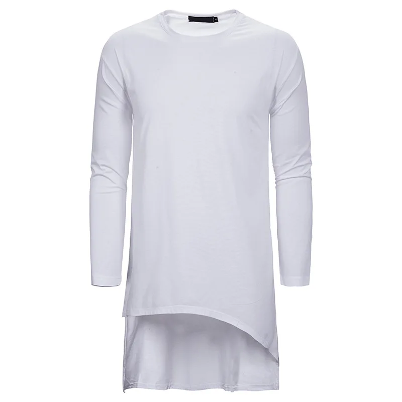 Мужская Уличная футболка большого размера s Extra Long хипстерская с длинным рукавом