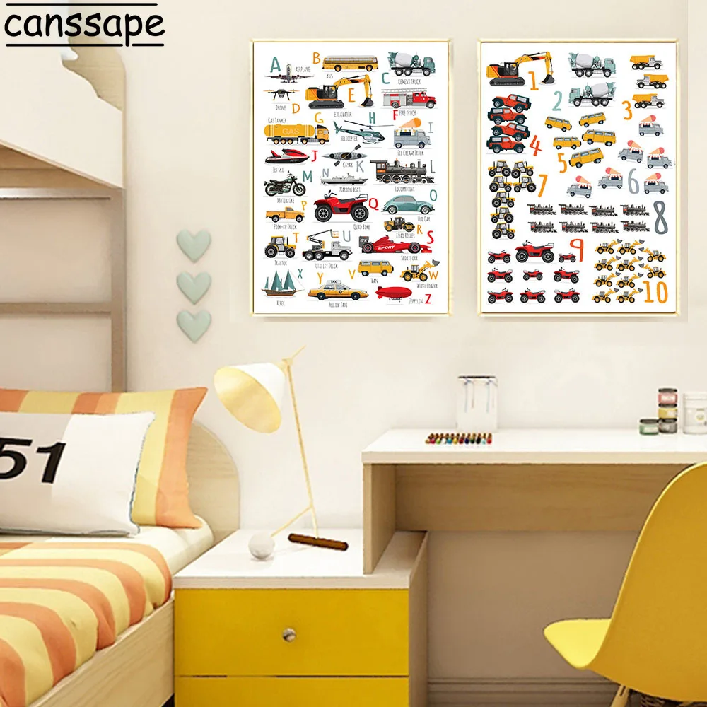 Мультяшная игрушка плакат с алфавитом картина цифрами буквами обучение печать
