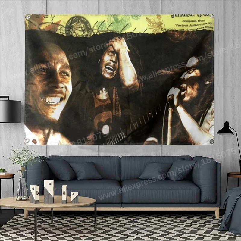 Баннер с флагами Bob Marley полиэстер 3*5 футов 144*96 см | Дом и сад