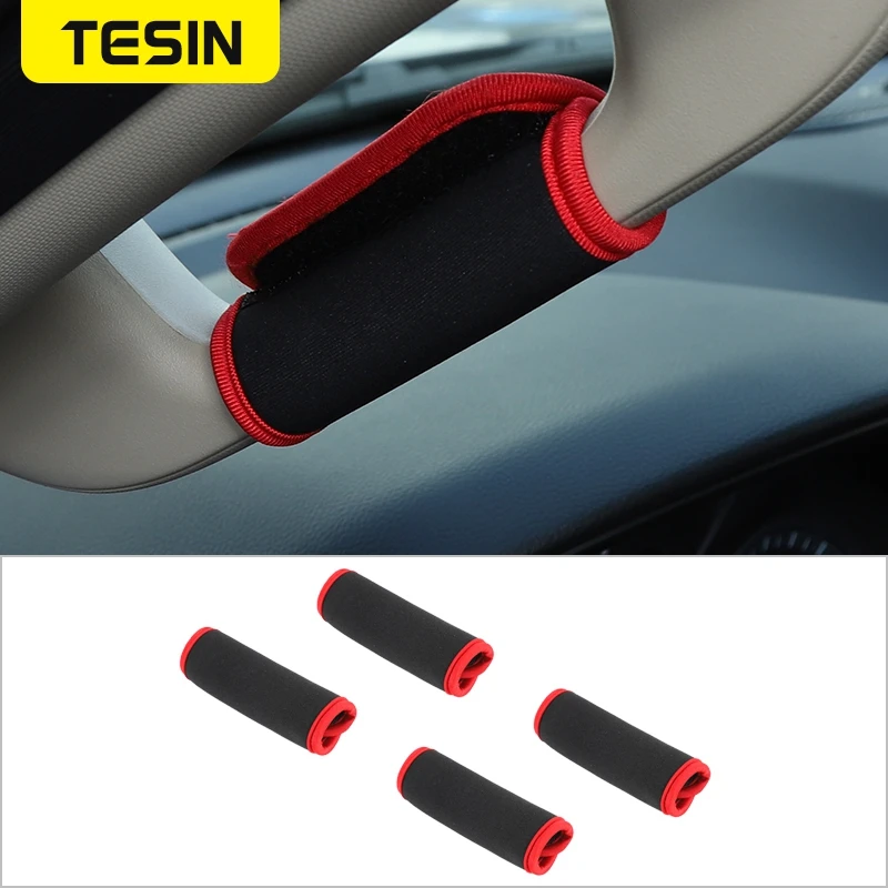 

TESIN Roof Top Grab Bar Protector Trim For Dodge RAM Car Door Handle Cover Guard Pad Mat For Dodge RAM 2018-2021 Car Accessories