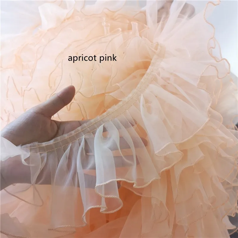 Плиссированный кружевной воротник из органзы, 2 метра