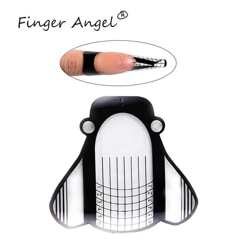 Finger Angel 50/100/500 шт Пластик прозрачный черный Би Форма формы для наращивания ногтей советы инструмент для маникюра-моментальный эффект! УФ гель