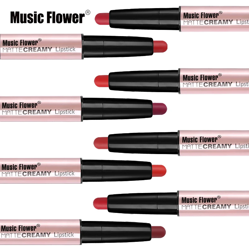Матовая губная помада Music Flower с губкой водостойкая стойкая для макияжа