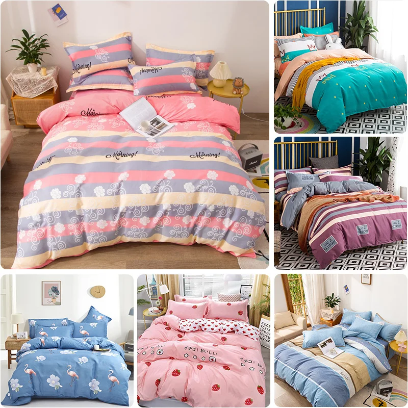 

Fashion Print Home Pink Duvet Cover 240x220 Sanding Single Double Bed Quilts Cover King Size Cute Bedding Comforter Covers Twin