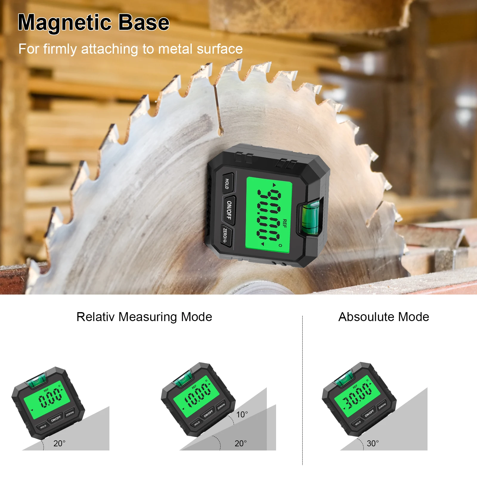 4*90° Digital Level Protractor Inclinometer Magnetic Base Angle Gauge with Backlights Tester Measuring Tools New | Инструменты